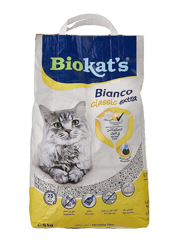 

Biokats Biokat's Gimborn Bianco Classic Extra Clumping Litter for Cats, 5 Kg, Multicolour