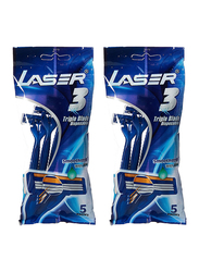 Laser 3 Triple Blade Disposable Shaving Razor, 10 Pieces
