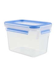 Emsa Clip & Close Rectangle Food Container, 1.1L, Transparent/Blue