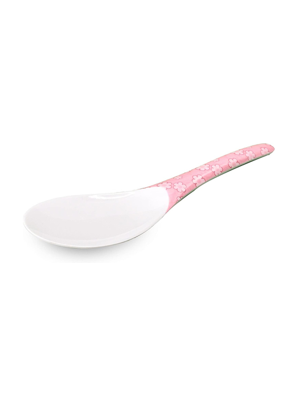 Mala Melamine Serving Spoon, Spf Rc-2, White/Pink