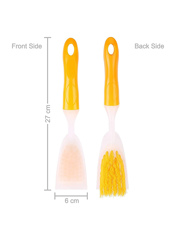 Classy Touch Plastic Brush with Non-Slip Handle/Scrub for Dish/Pans/Pots/Kitchen Sink Cleaning