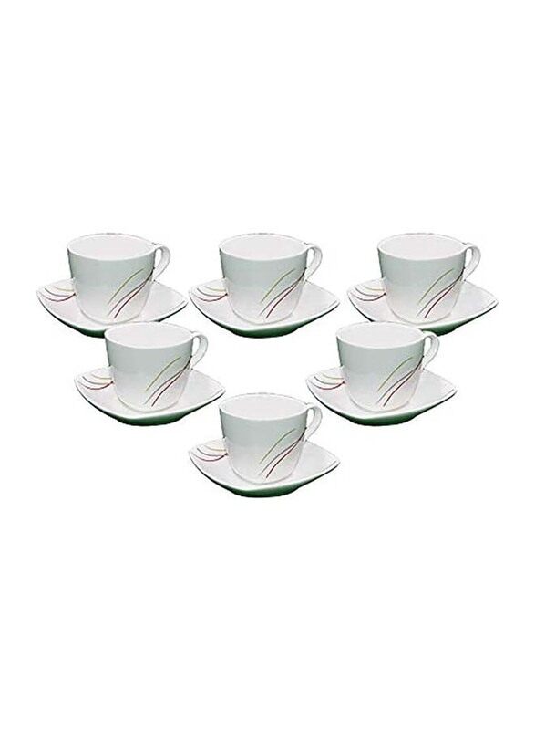 

Kitchen Souq 12-Piece Coffee Cup & Saucer Set, 7030005, Multicolour