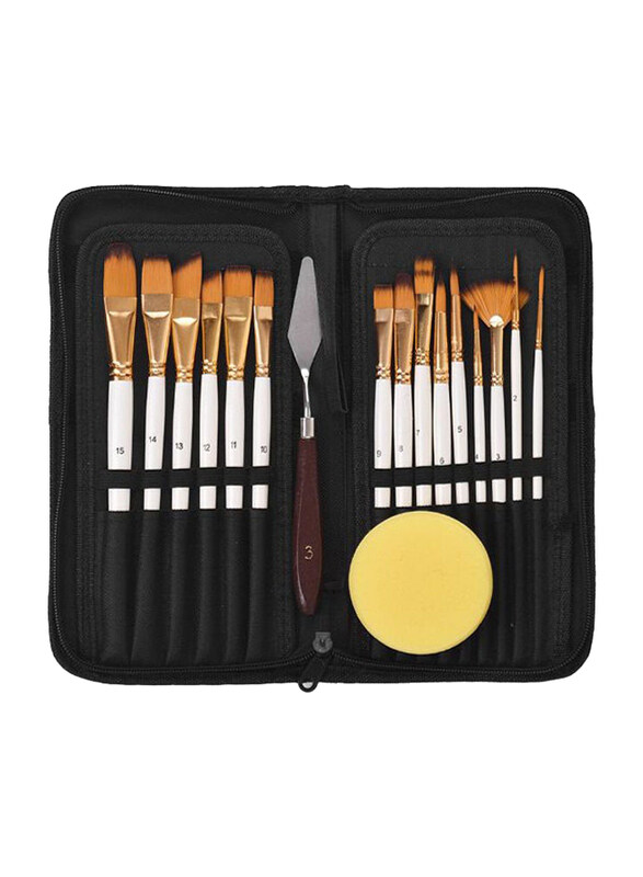 

Generic Pack Of 15 Artist Paint Brush, Gold/White
