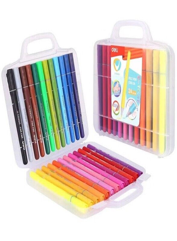 

Deli 24-Piece Dual Tip Felt Pen, Multicolour