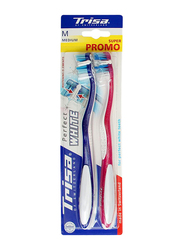 Trisa Perfect White Duo Toothbrush, Medium, 2 Pieces