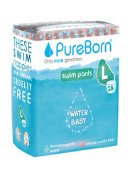 Pureborn Water Baby Swim Pants, L, 9-14 kg, 18 Count