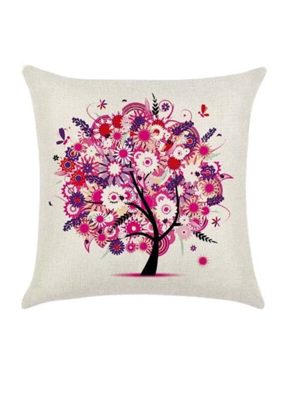 

ACEIR 45 x 45cm Flowering Tree Printed Cotton Blend Cushion Cover, Multicolour