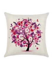ACEIR 45 x 45cm Flowering Tree Printed Cotton Blend Cushion Cover, Multicolour