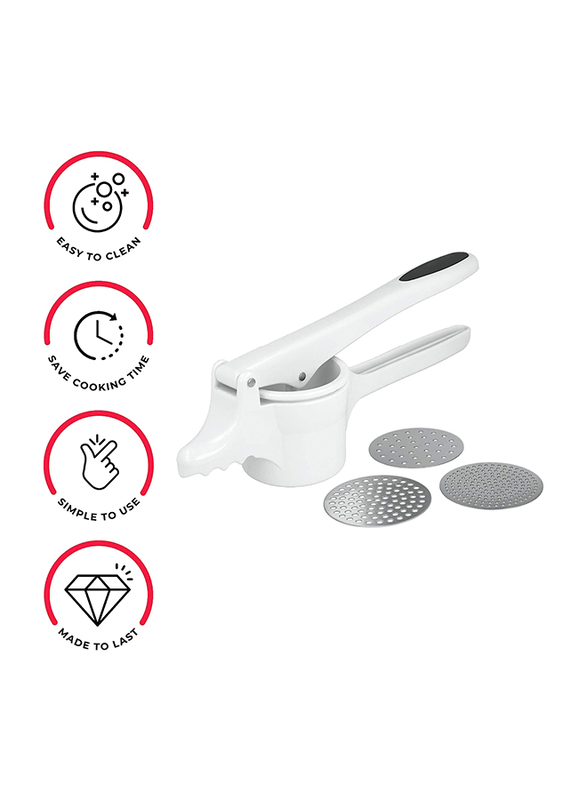 Metaltex Pressy 2 Potato Masher, White