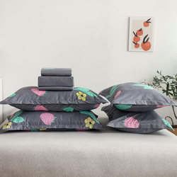 Aceir 6-Piece Microfibre Duvet Cover Set, 1 Duvet Cover + 1 Flat Sheet + 4 Pillow Covers, Double, Multicolour