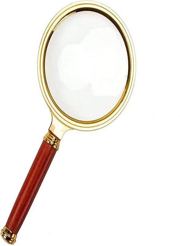 

Deli 60mm Golden Metal Magnifying Glass, Gold/Red/Clear