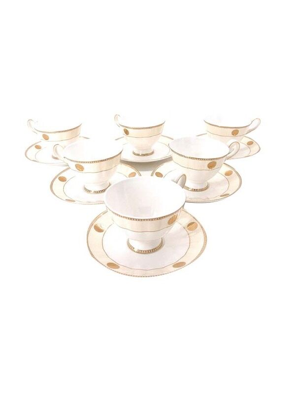 

Kitchen Souq 12 Piece Tea Cup & Saucer Set, Multicolour