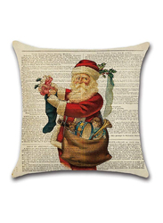 ACEIR 45 x 45cm Santa Printed Cotton Blend Cushion Cover, Multicolour