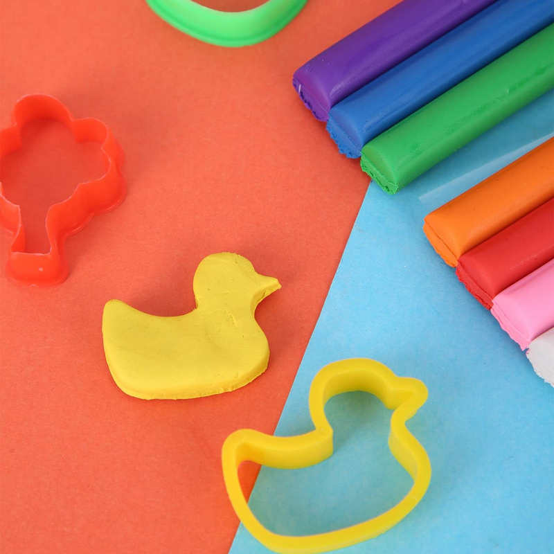 Deli 8 Piece Dough Clay Plasticine with 3 Different Patterns, Multicolor