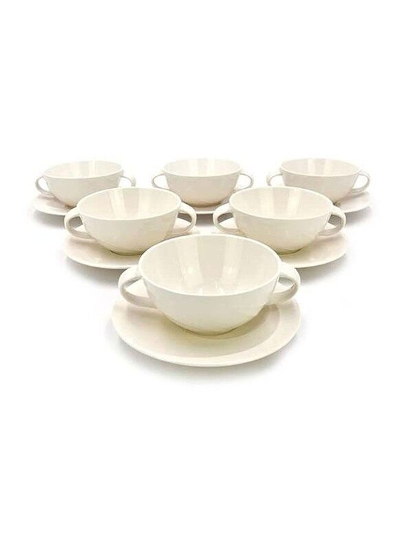 

Qualitier 12 Piece Soup Cup & Saucer Set, White