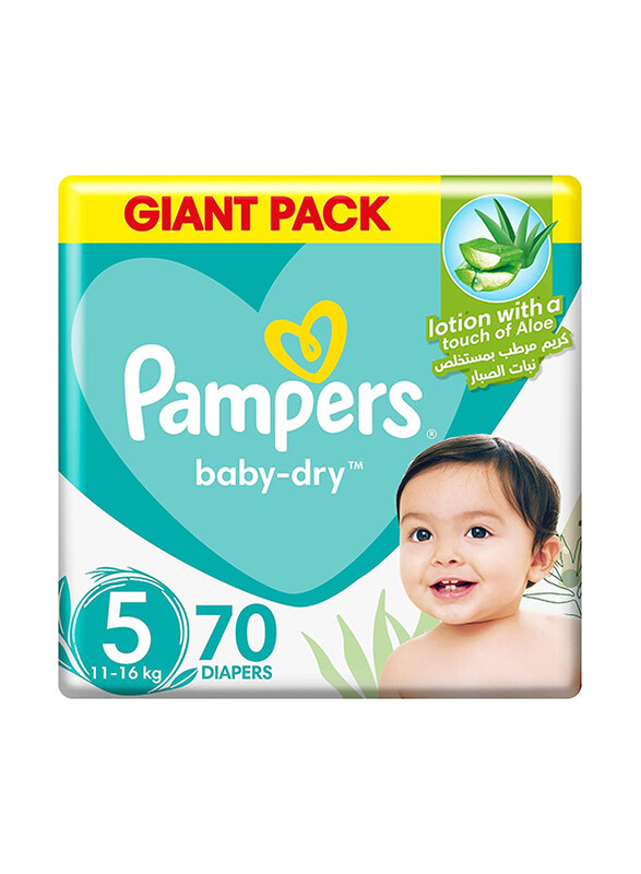

Pampers Baby-Dry Diapers, Size 5, 11-16 kg, 70 Count