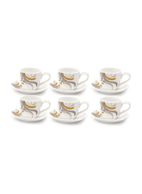 

Kitchen Souq 12-Piece Coffee Cup & Saucer Set, 7030026, Multicolour