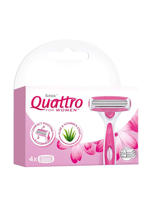 Schick Quattro Razor Refill, 4 Pieces