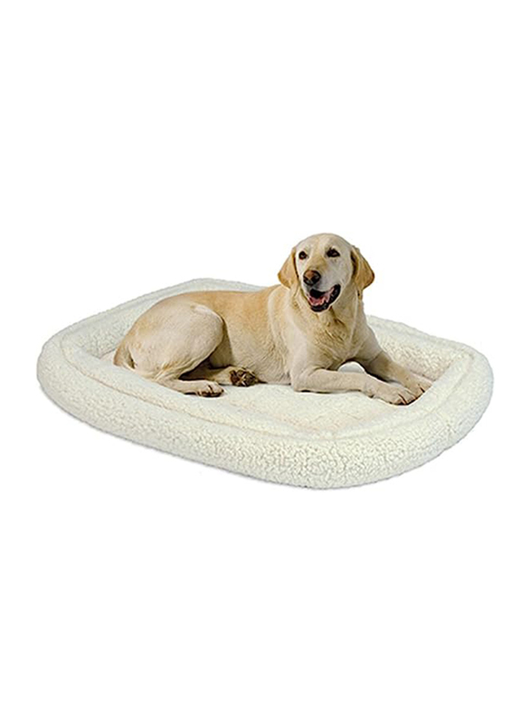 

Midwest Homes For Pets MidWest Homes Pets Quiet Time Deluxe Fleece Double Bolster Bed, 18 Inch, White