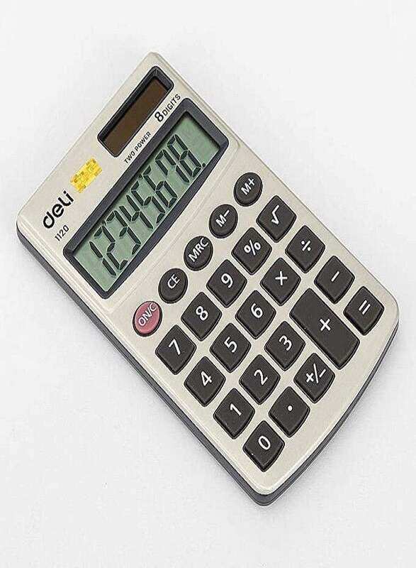 

Deli 8-Digits Dual Power Pocket Calculator, Grey