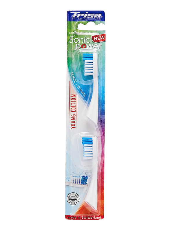 Trisa Sonic power Young Edition Toothbrush Refill, 2 Pieces