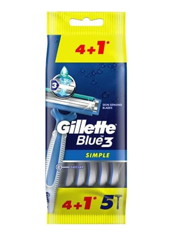 

Gillette Blue Simple3 Disposable Razors, 5 Pieces