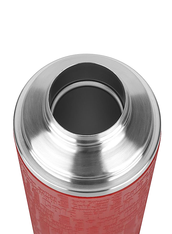 Emsa 0.5L Stainless Steel Senator Flask with Insulated Bottle Sleeve, 515712, Red