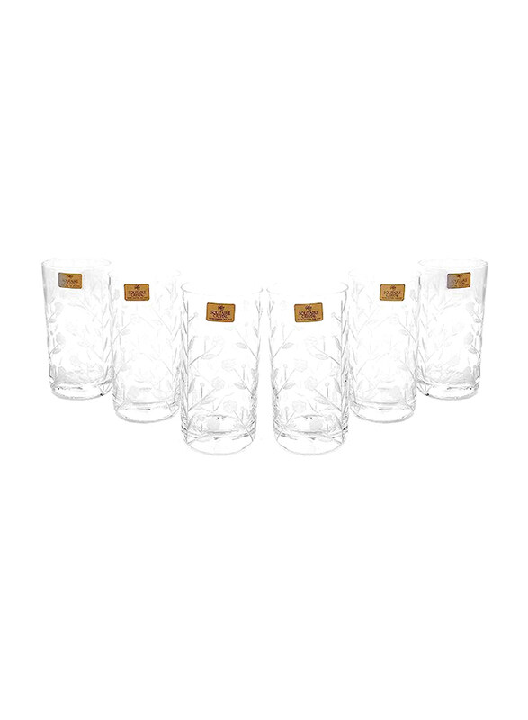 

Solitaire 397ml 6-Piece Crystal Tumbler Glass Set, 5369036, Clear