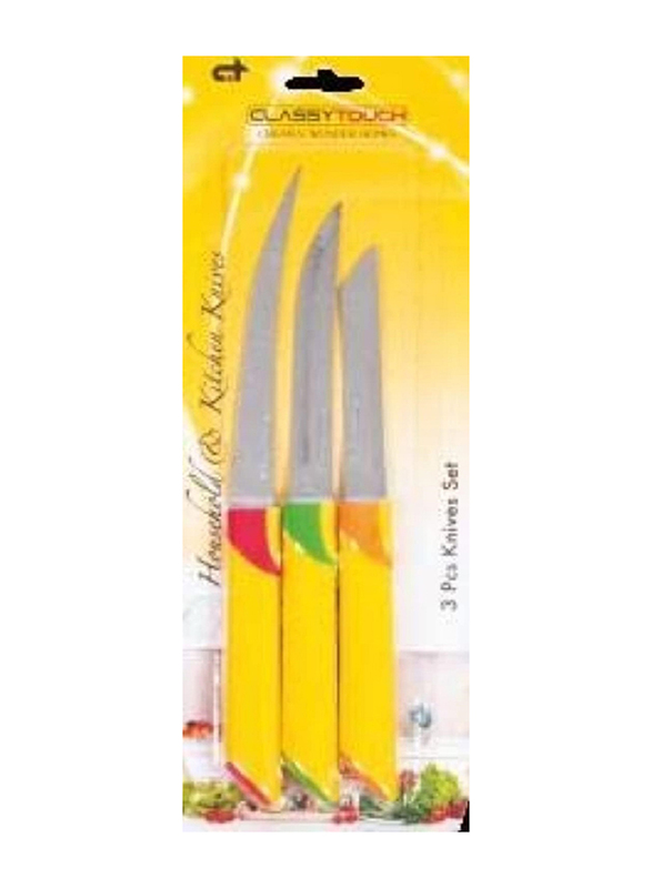 Classy Touch 3-Piece Knife Set, Yellow
