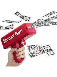 Rahalife Money Gun Paper Playing Spray Toy Gun, Prop with 100 Pieces Supplies, Red