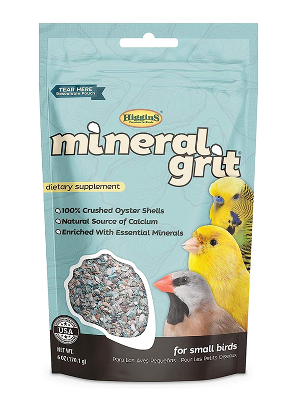 Higgins Sunburst Mineral Grit Birds Dry Food, 6 Oz, Multicolour