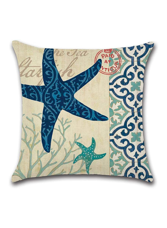 

ACEIR 45 x 45cm Star Fish Printed Cotton Blend Cushion Cover, Multicolour