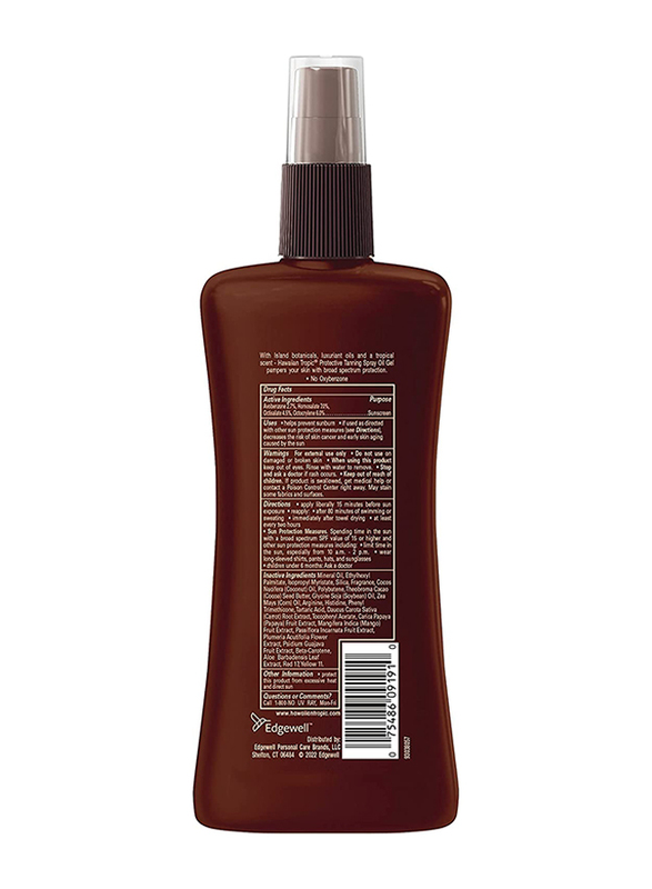 Hawaiian Tropic Sunscreen Protective SPF 15 Tanning Dry Oil, 236ml