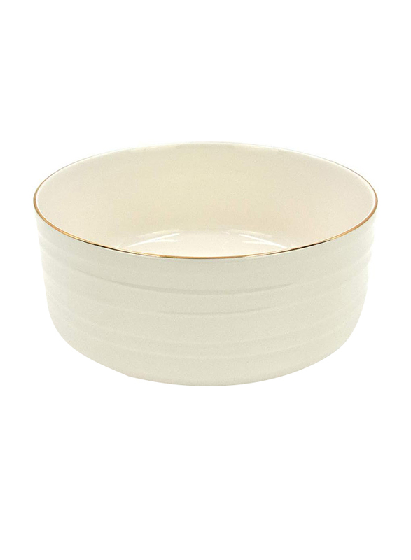 Qualitier 21cm Salad Bowl, Gold/White