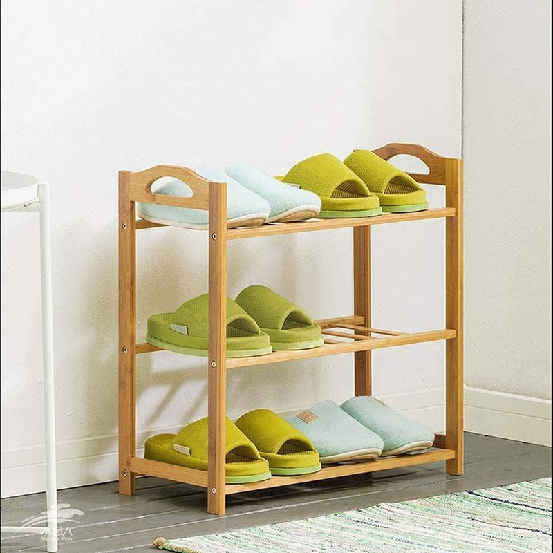 Rahalife 3 Tier Multifunctional Natural Bamboo Shoe Rack, Beige