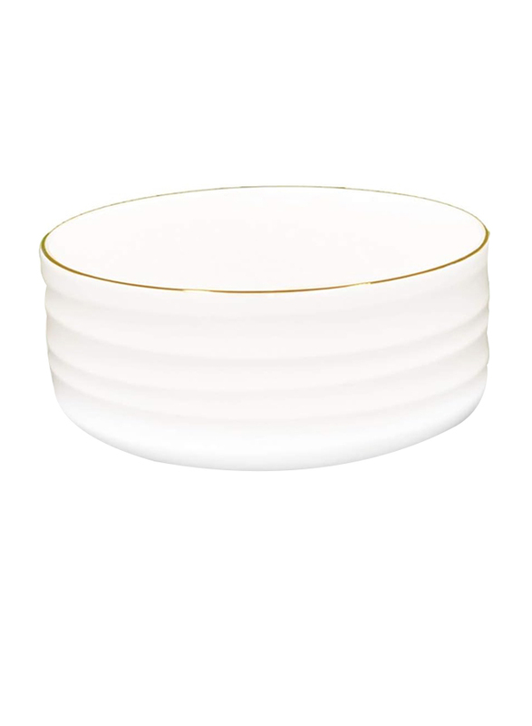 Qualitier 15cm Round Cereal Bowl, Gold/White