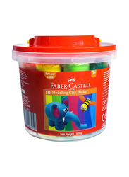 Faber-Castell Modelling Clay 500gm 10 Colors X 50gm In A Plastic Bucket, 120841, Multicolour