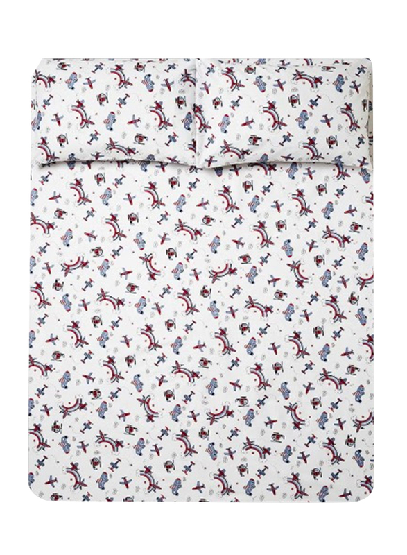 Aceir 3-Piece Premium Collection Printed Cotton Bedsheet Set, 1 Bedsheet + 2 Pillow Cases, Queen, Star Dust