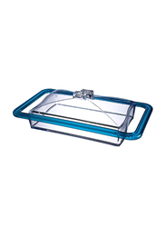 HEC Rectangle Vivo Dessert Tray with Lid, Clear/Blue