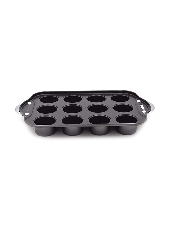 RL Industry 12 Cup Non-Stick Muffin Pan, CB00986, 35.5x21x4.8 cm, Black