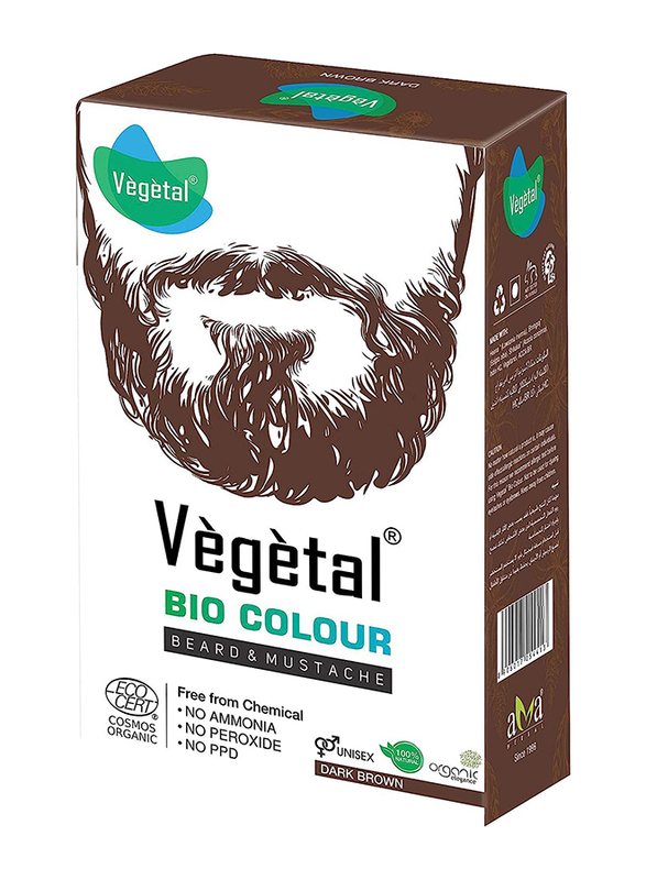 Vegetal Bio Permanent Beard & Moustache Colour, 100g, Dark Brown