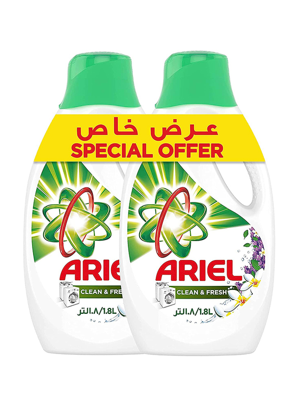 

Ariel Automatic Clean & Fresh Laundry Liquid Detergent, 2 x 1.8 Liters