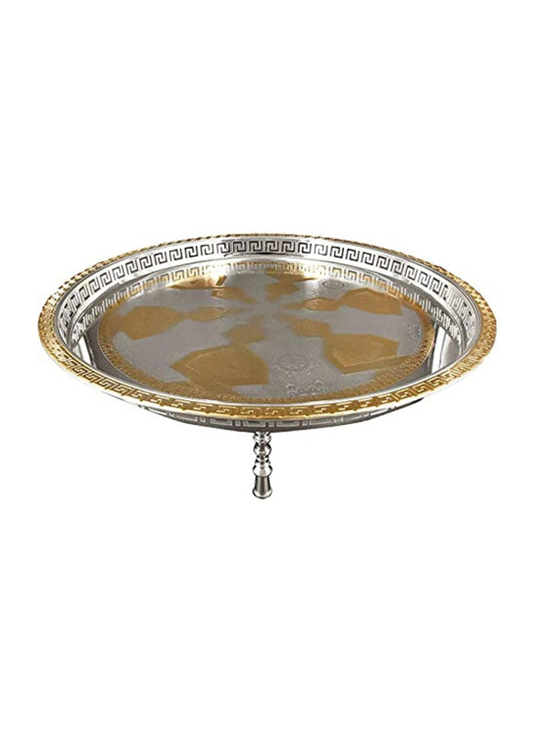 

Kingsville Round Tray, Silver/Gold