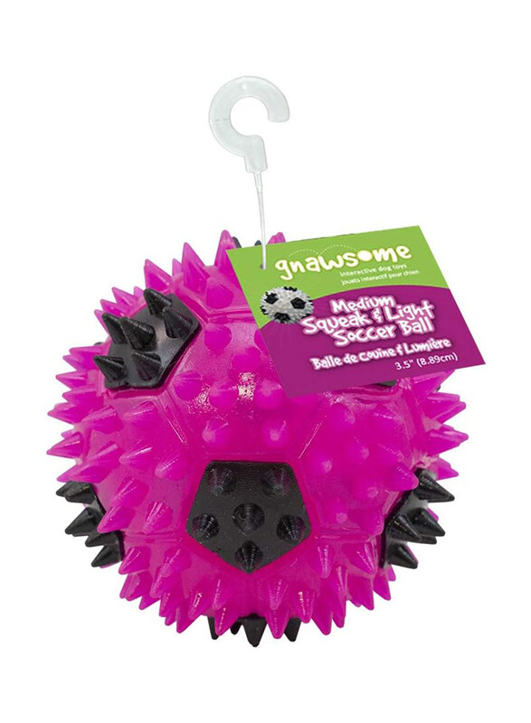 

Gnawsome Squeak & Light Soccer Ball Dog Toy, Medium, 3.5 inch, Assorted