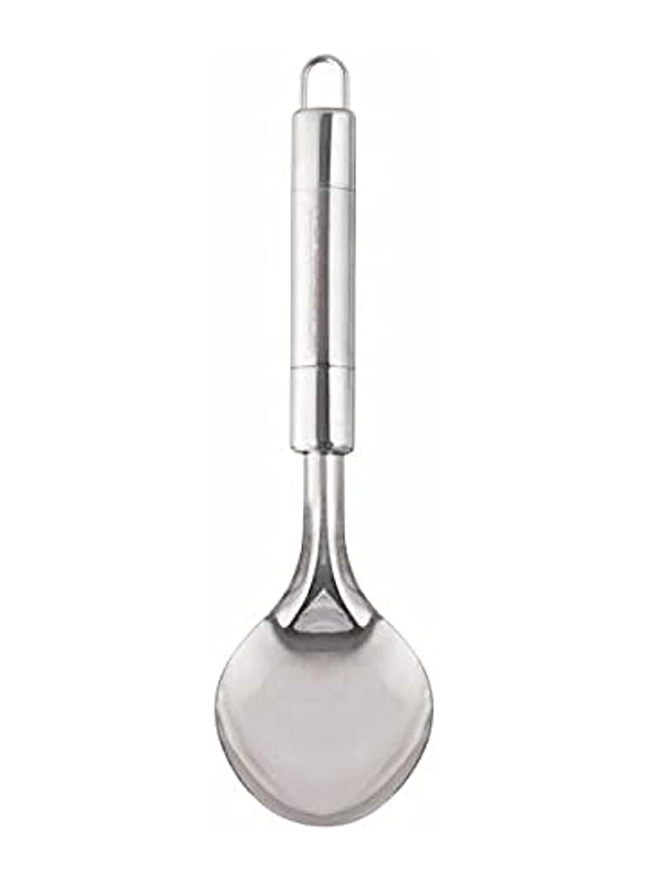 Classy Touch 26cm Stainless Steel Short Rice Ladle, Silver