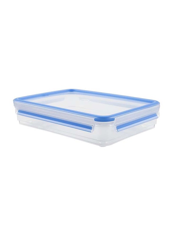 Emsa Clip & Close Stacking Food Container Box, 1.65L, Transparent/Blue