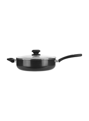 Tescoma 24cm Presto Deep Frying Pan with Cover, 594124, 24 cm, Black