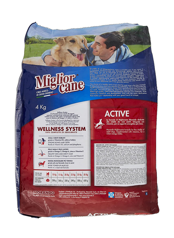 Miglior Cane Croquettes with Beef Dogs Dry Food, 4 Kg, Multicolour