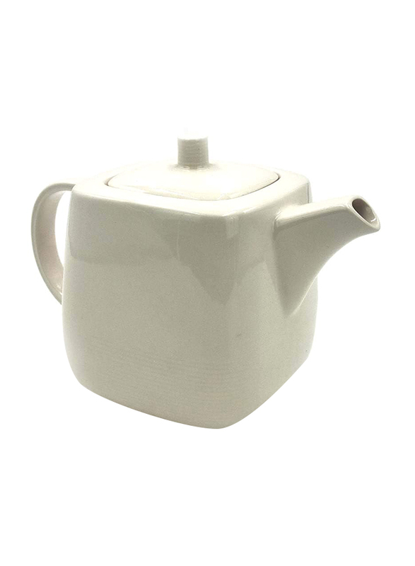 Qualitier 1.3 Ltr Porcelain Tea Pot, Off White