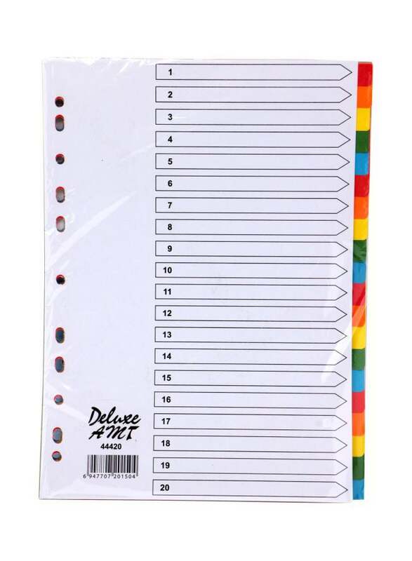 Deluxe Manila Colour Divider without Number, 1-20 Tab, 10-Piece, 44420, Multicolour